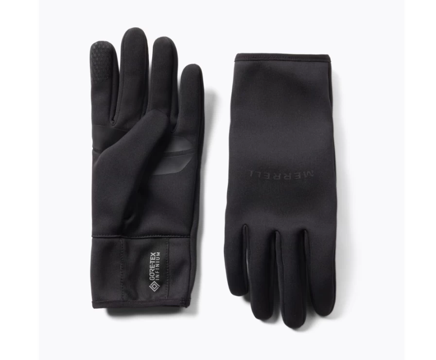 Merrell Gore-Tex® Softshell Fleece Lined Gloves - Black Cold Weather Waterproof Gloves for Men & Women