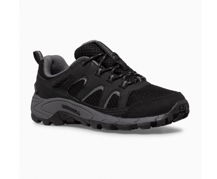 Merrell Kids' Oakcreek Low Waterproof Lace-Up Sneakers in Black/Grey