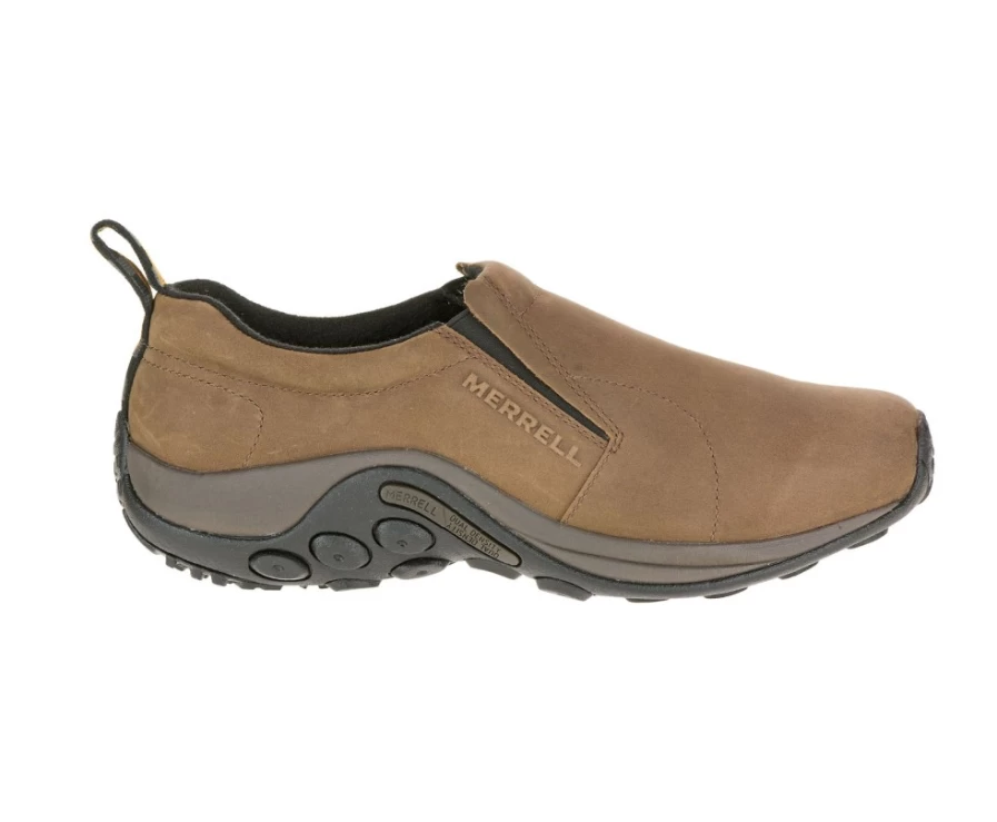 Merrell Men's Jungle Moc Wide Width Brown Nubuck Leather Slip-On Shoes