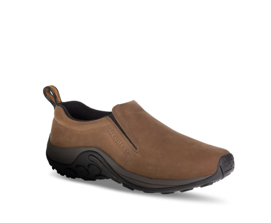 Merrell Men's Jungle Moc Wide Width Brown Nubuck Leather Slip-On Shoes