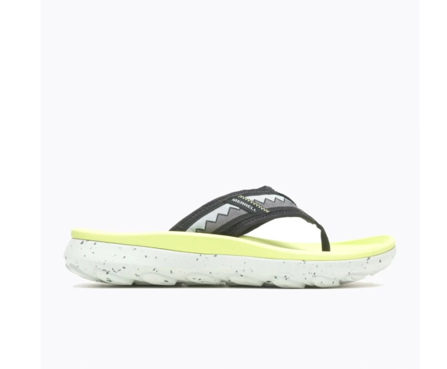 Merrell Men's Hut Ultra Flip Sandals - Black/Celery Outdoor Comfort Footwear