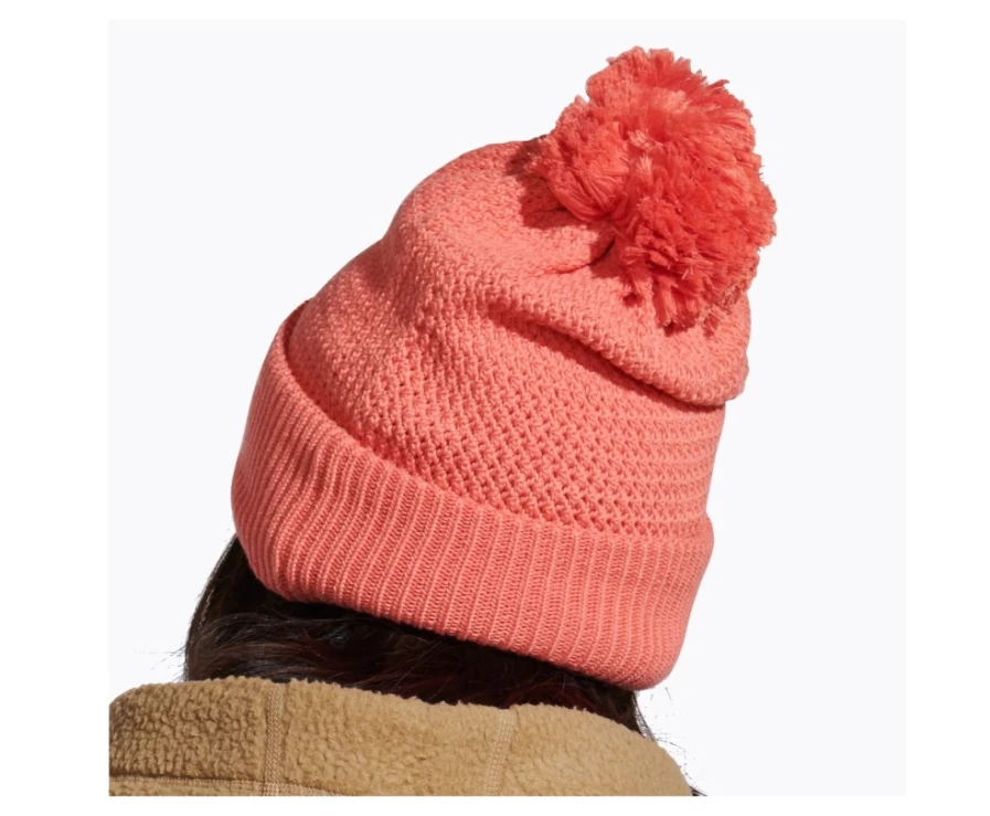 Merrell Waffle Bobble Beanie Knit Hat for Women & Men - Ash Rose Winter Warm Fleece Lined Hat