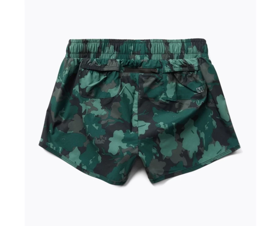 Merrell Women's Sea Moss Leaf Print Trail Running Shorts for Outdoor Fitness